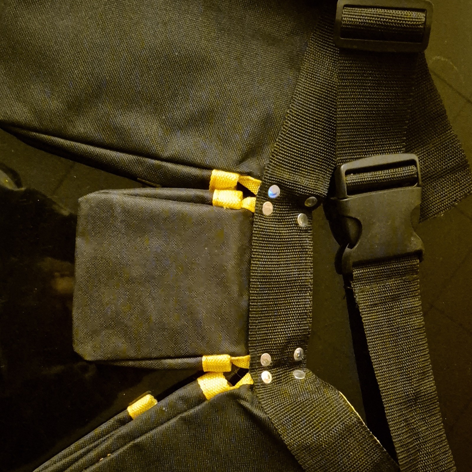 WANG YUN Adjustable Fabric Tool Belt Black Yellow Quick Release Buckle Handle