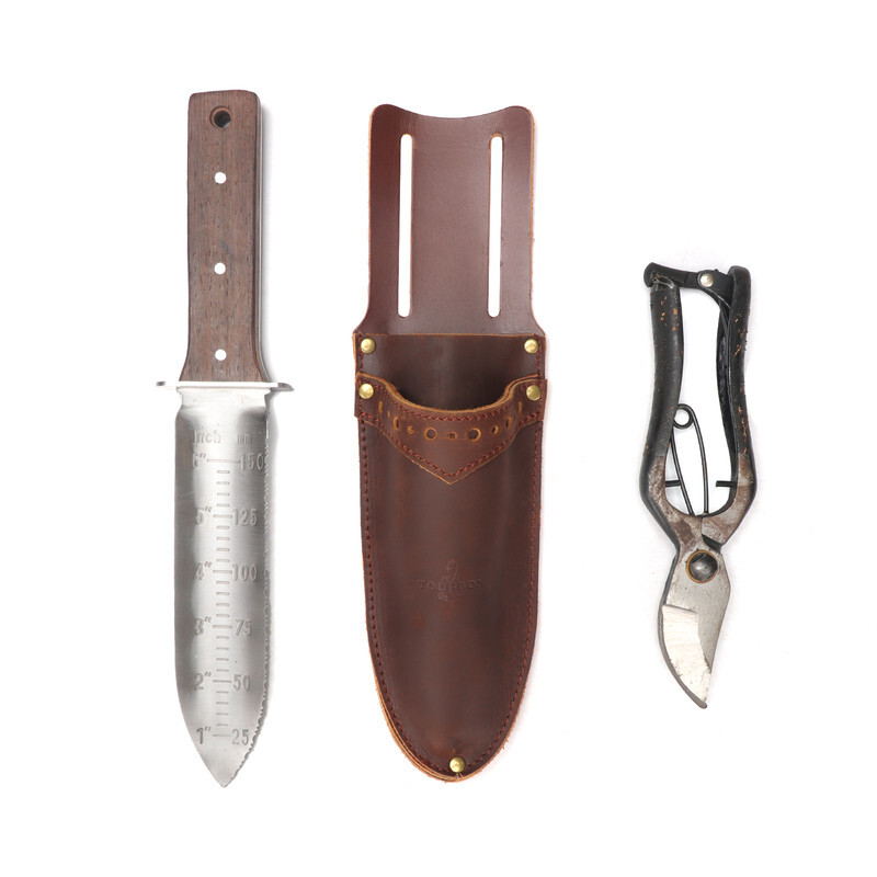 TOURBON Leather Garden Trowel Pruner Belt Holster Women/Men Utility Tools Sheath