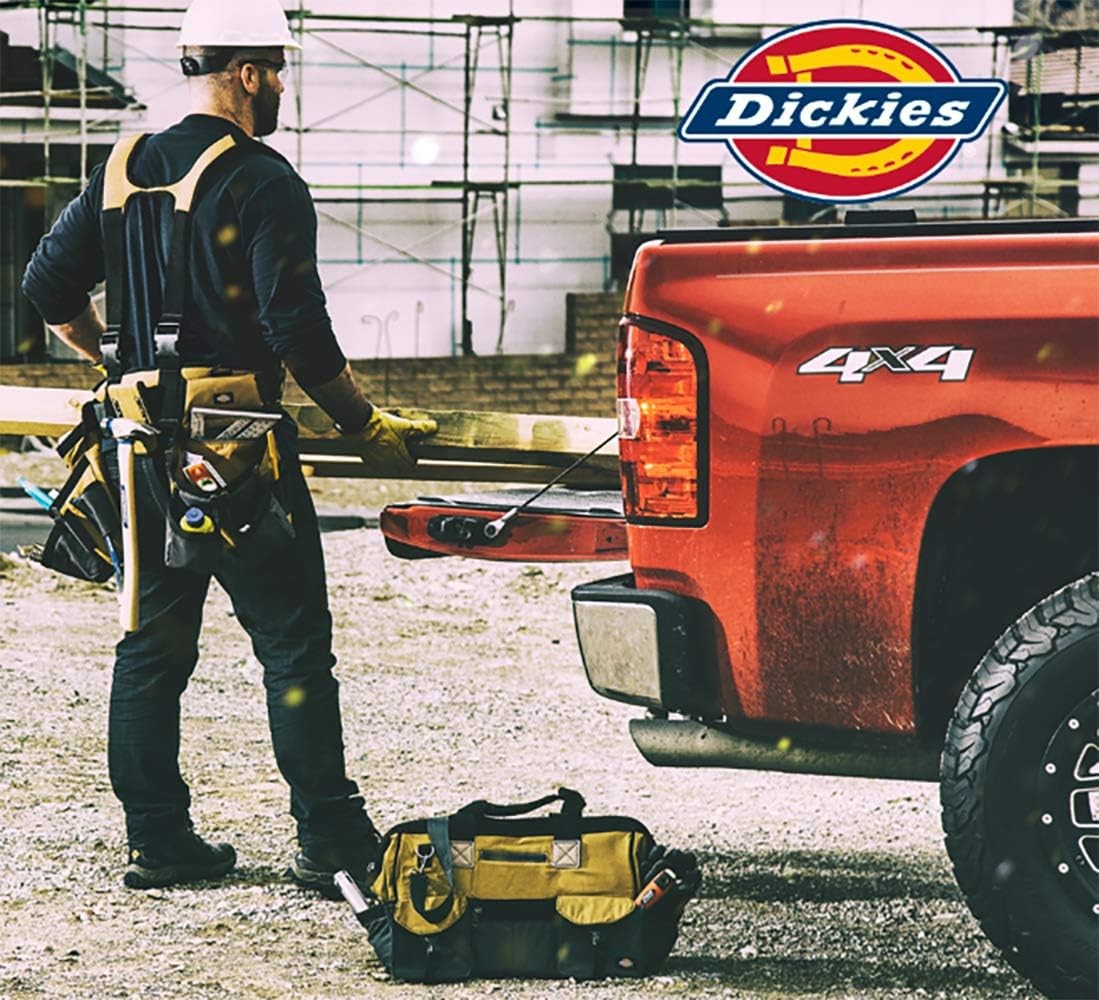 Dickies 4-Piece Carpenter’s Rig, Padded Tool Belt Suspenders, Cooling Mesh, Leat