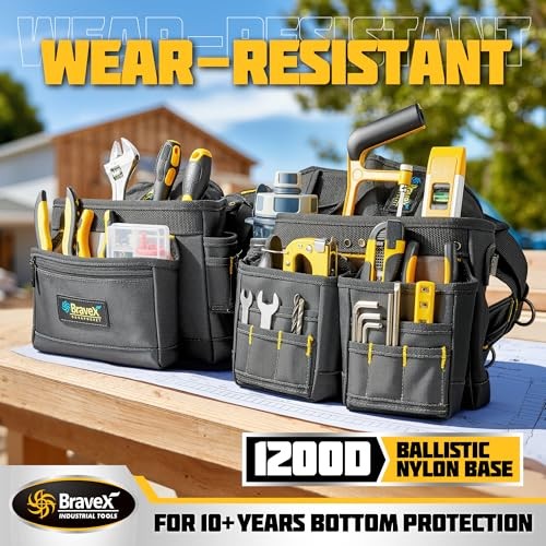 Bravex Tool Belt Suspenders 20 Bags Tool Vest Pro 5 Combo 1200D Nylon