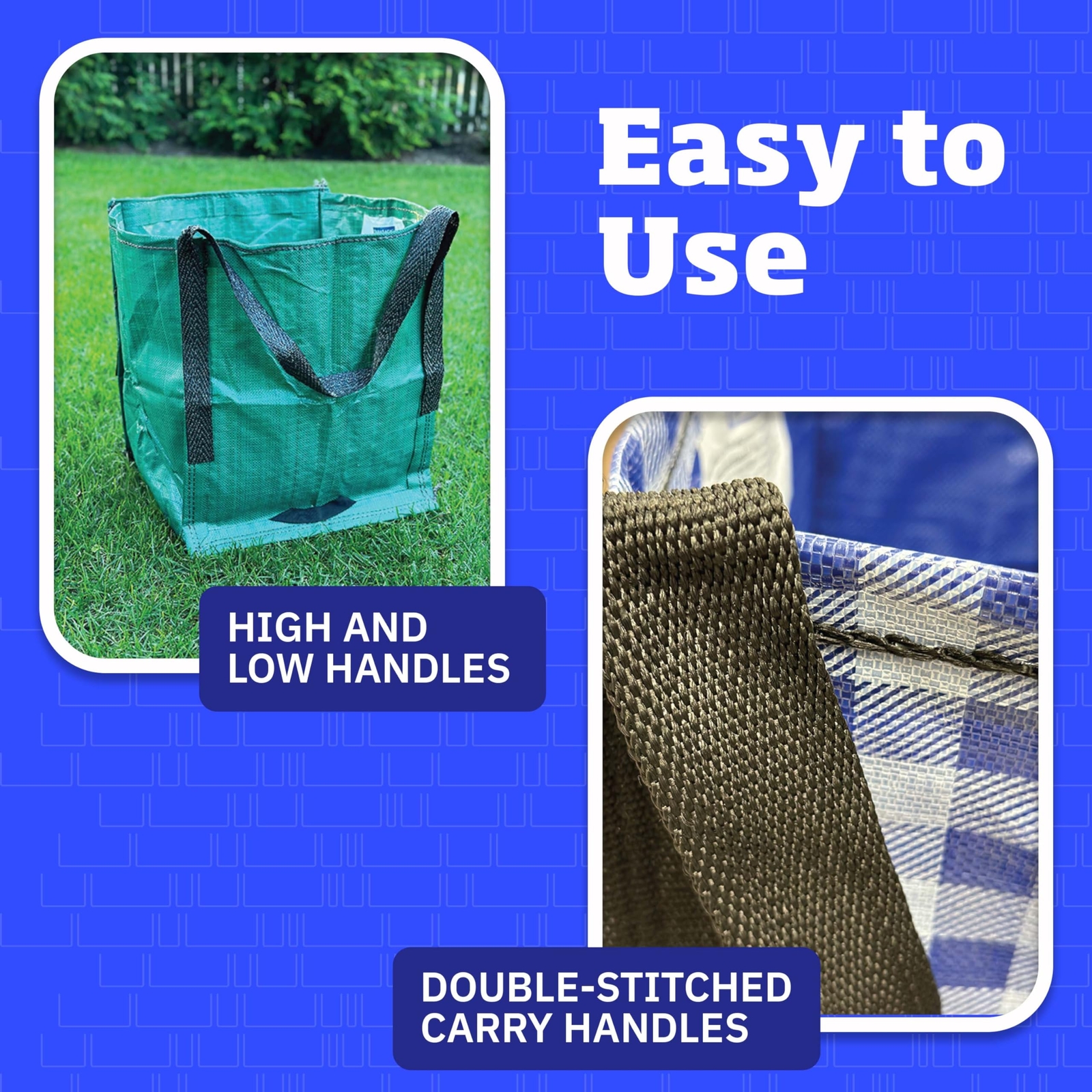 DURASACK Heavy Duty Storage Tote Bag 22-Gallon Rugged Woven Polypropylene Moving
