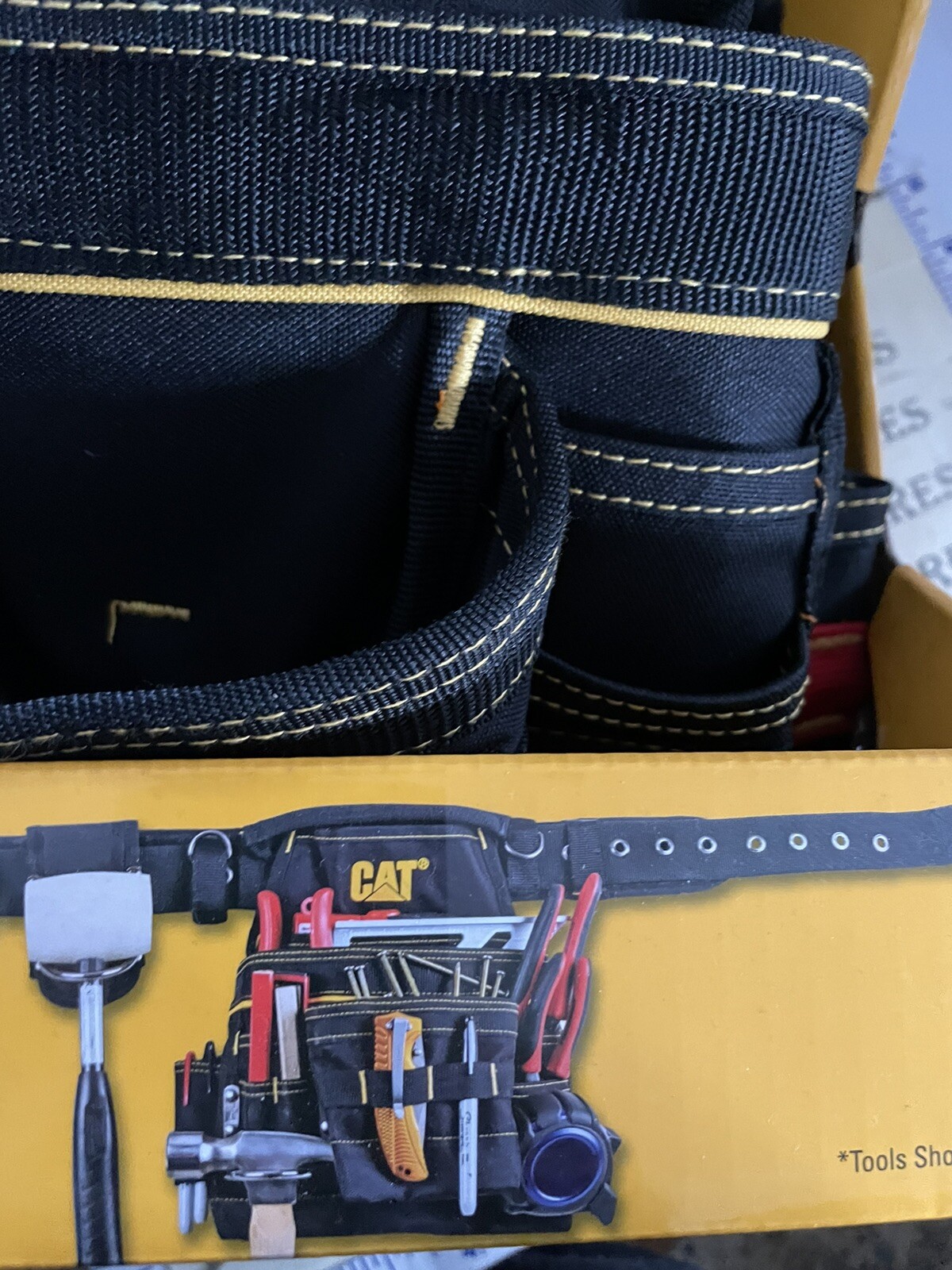 2X CAT CATERPILLAR Tool Belt Muti-Purpose 32 To 48 in 2-Bag 19-Pocket Constrc