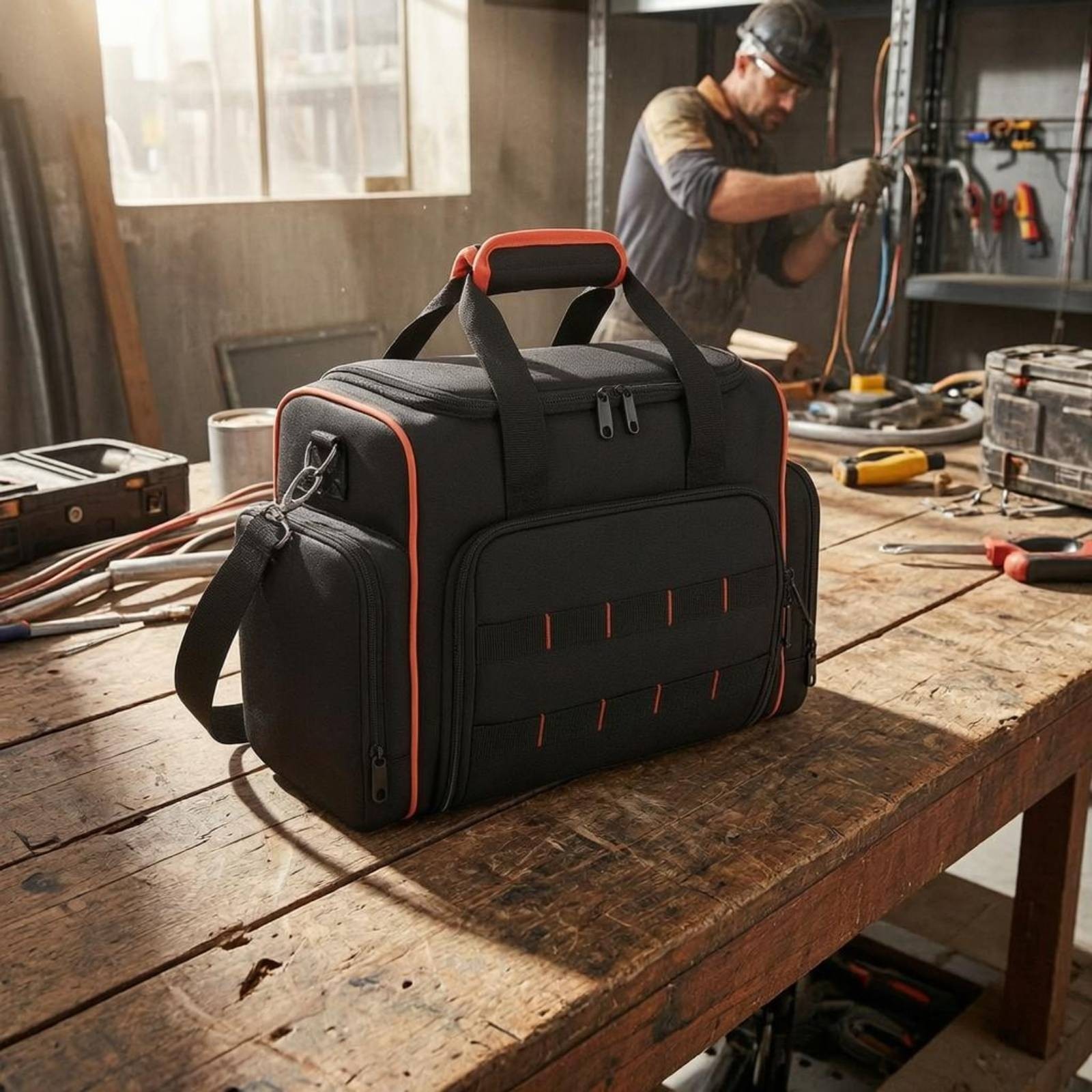 Electrician Tool Bag Padded Handle for Work Location, Electricians