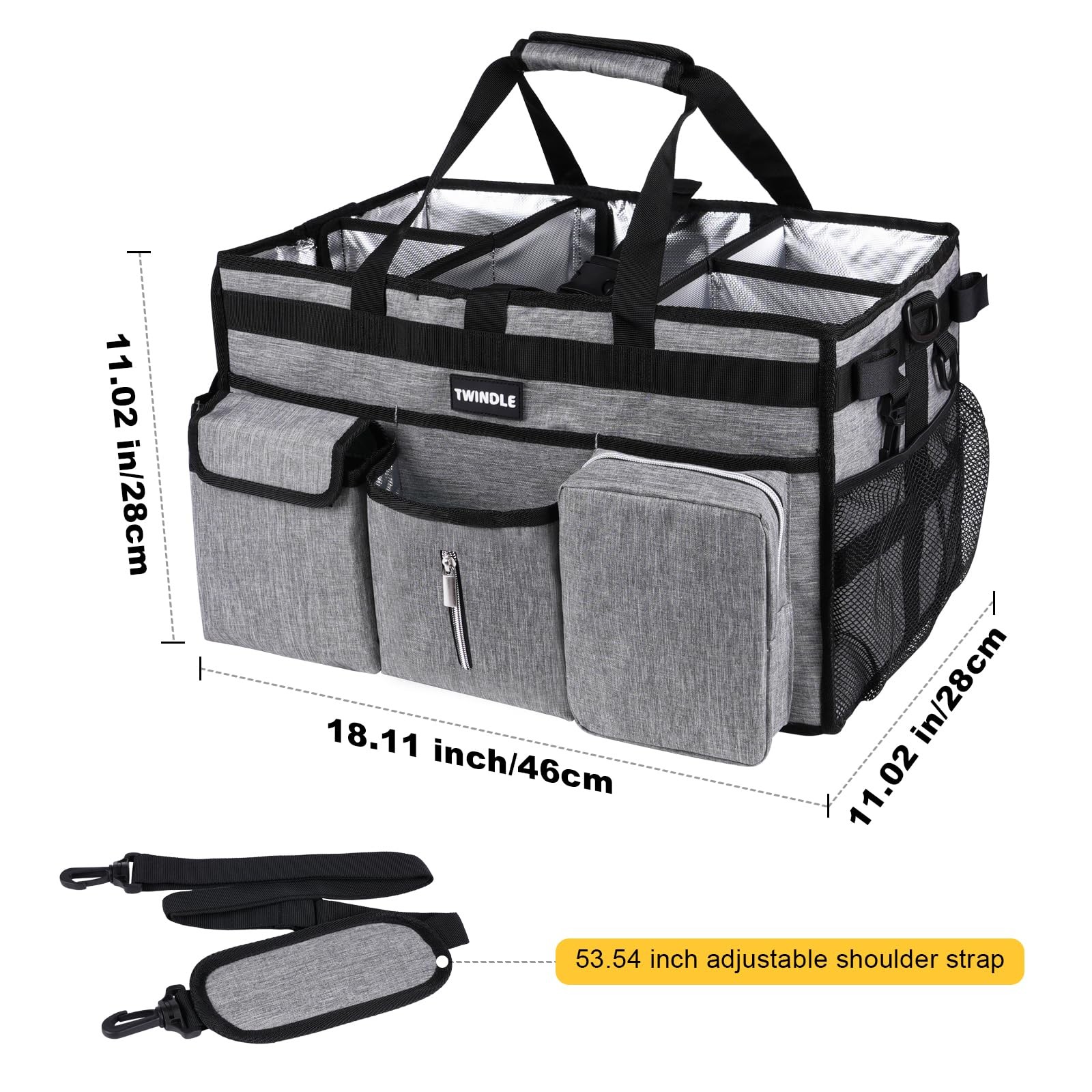 Extra Large Cleaning Caddy Bag with Rigid Support Board, Cleaning Organizer T…