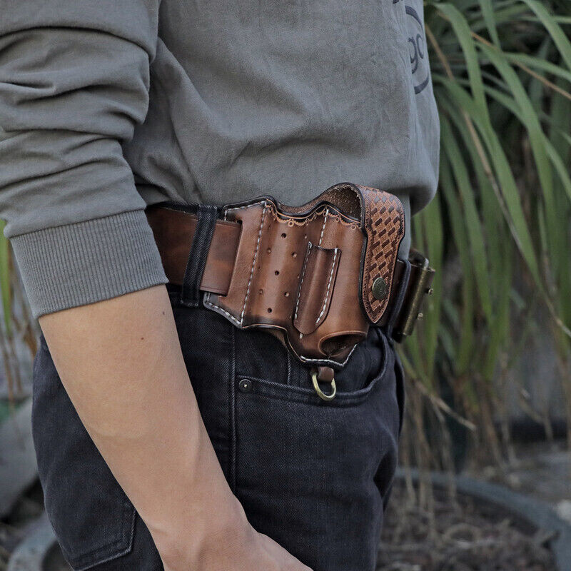 Leather Pocket Knife Sheath EDC Multitool Plier Belt Pouch Tools Holster-TOURBON