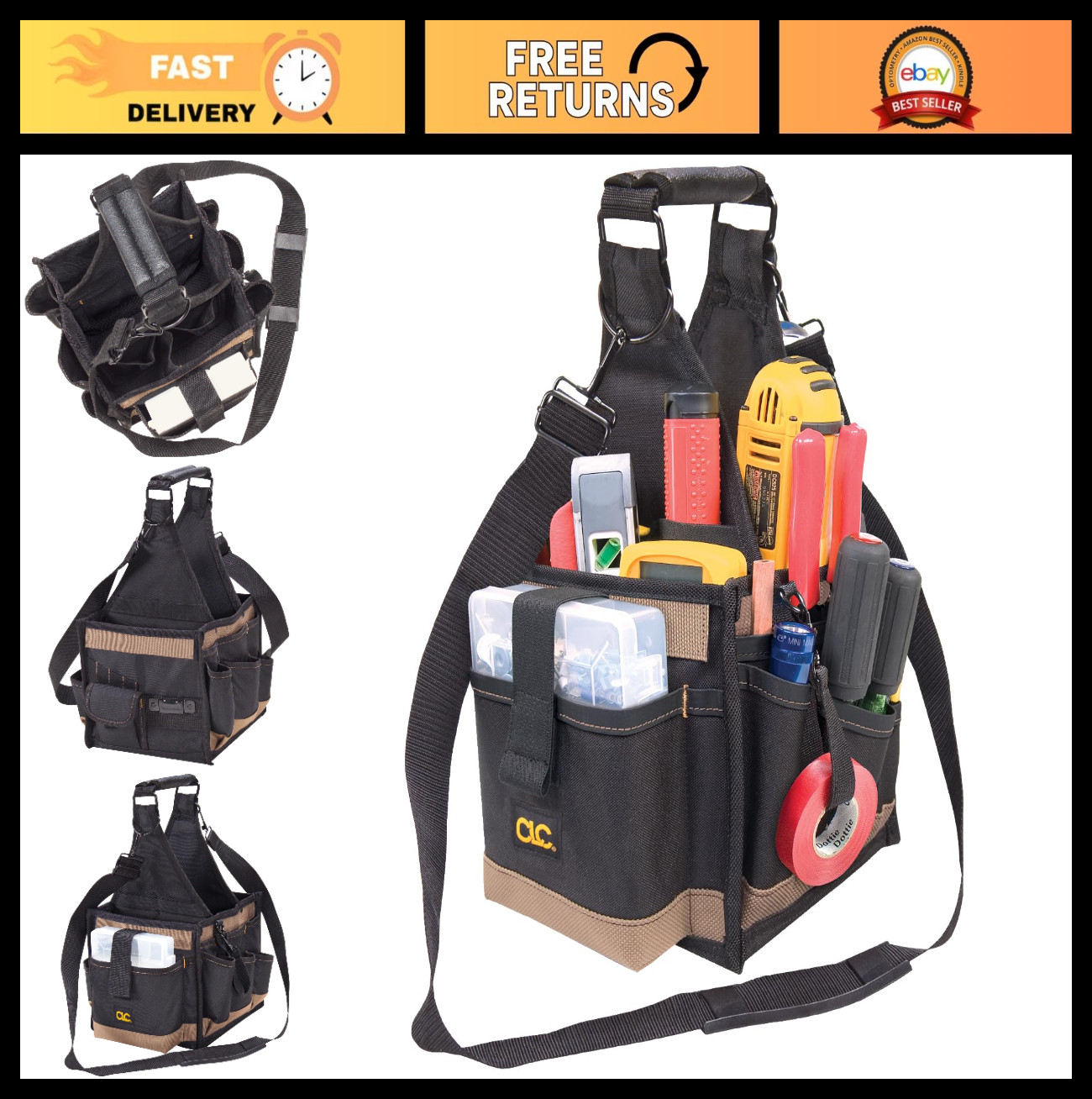 25 Pocket Electrical & Maintenance Tool Carrier – Custom Leather Tool Organizer