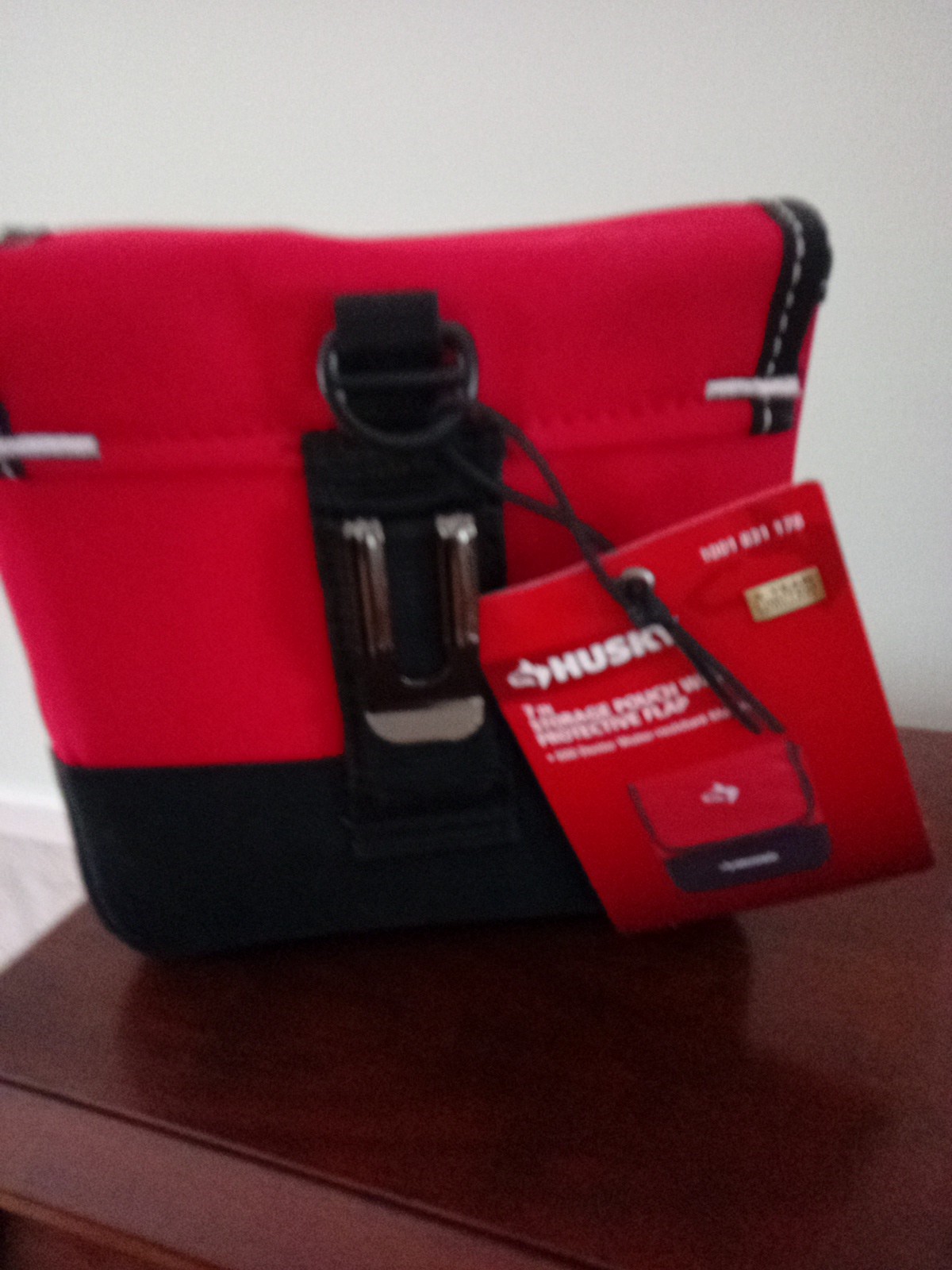 Husky 7 In. Rugged Storage Pouch With Protective Flap Belt Clip & Belt Loop NEW