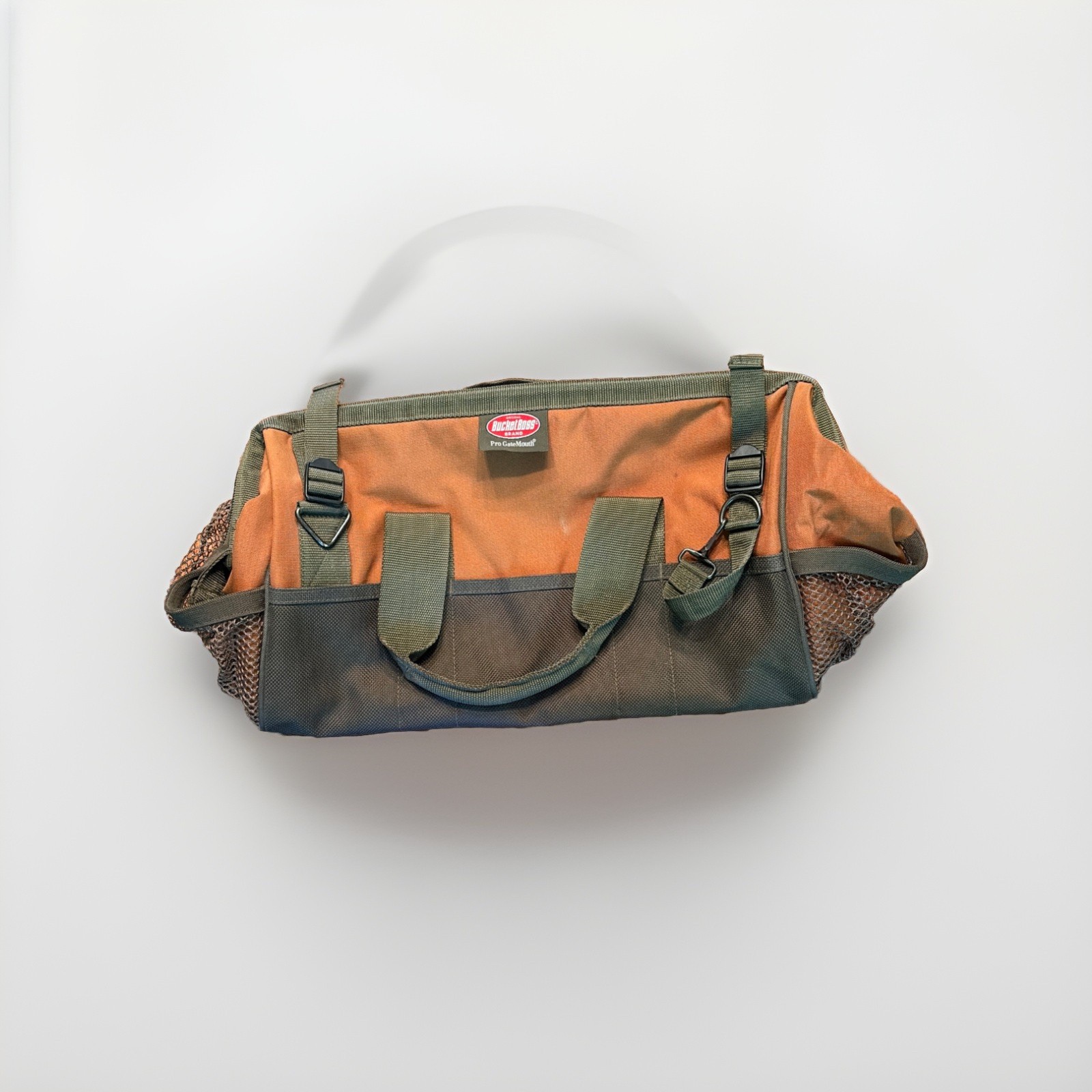 Bucket Boss GateMouth Tool Bag Pockets Canvas Brown Green