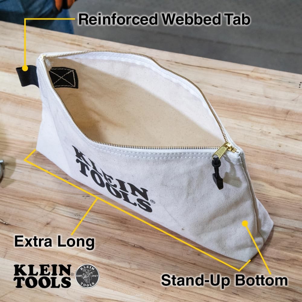 62042 16Inch Zipper Bag, Extra Long, No. 10 Canvas, Heavy Duty Tool Bag, 3Inc…