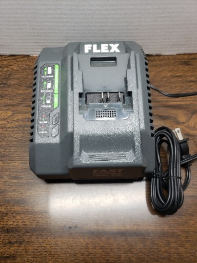 FLEX 24v Zippered Tool Bag Black Grey Green Stripe W/Charger NEW 6 slip pockets