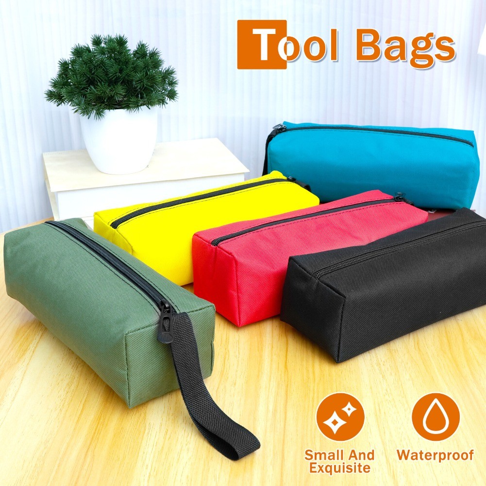 5PCS Canvas Tool Pouch Bags Zipper Small Multipurpose Pouch Heavy Duty Organizer