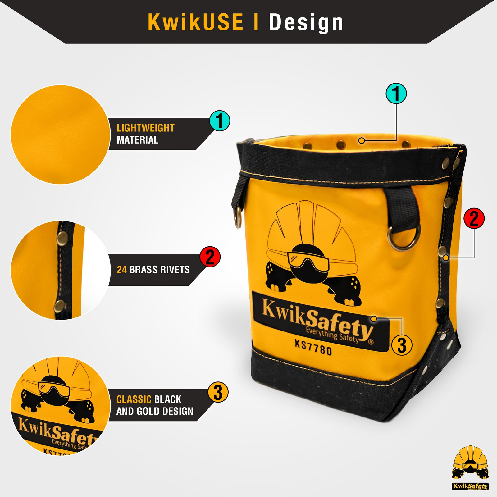 KwikSafety JoeyBAG Lightweight Tool Bag Pouch – DIY Work Tool Storage Holder