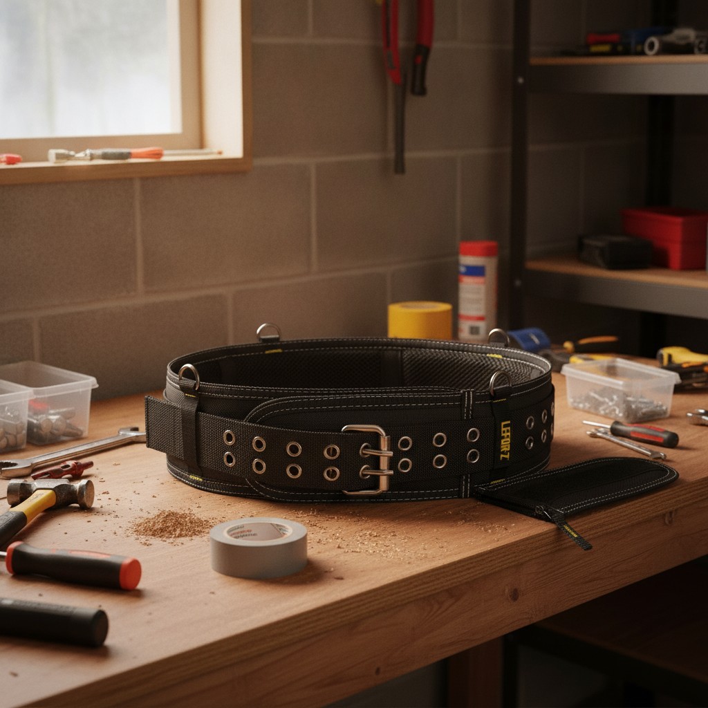 Padded Tool Belt,4-Inch Heavy Duty Tool Belts for Men with 4 Suspenders Ring,