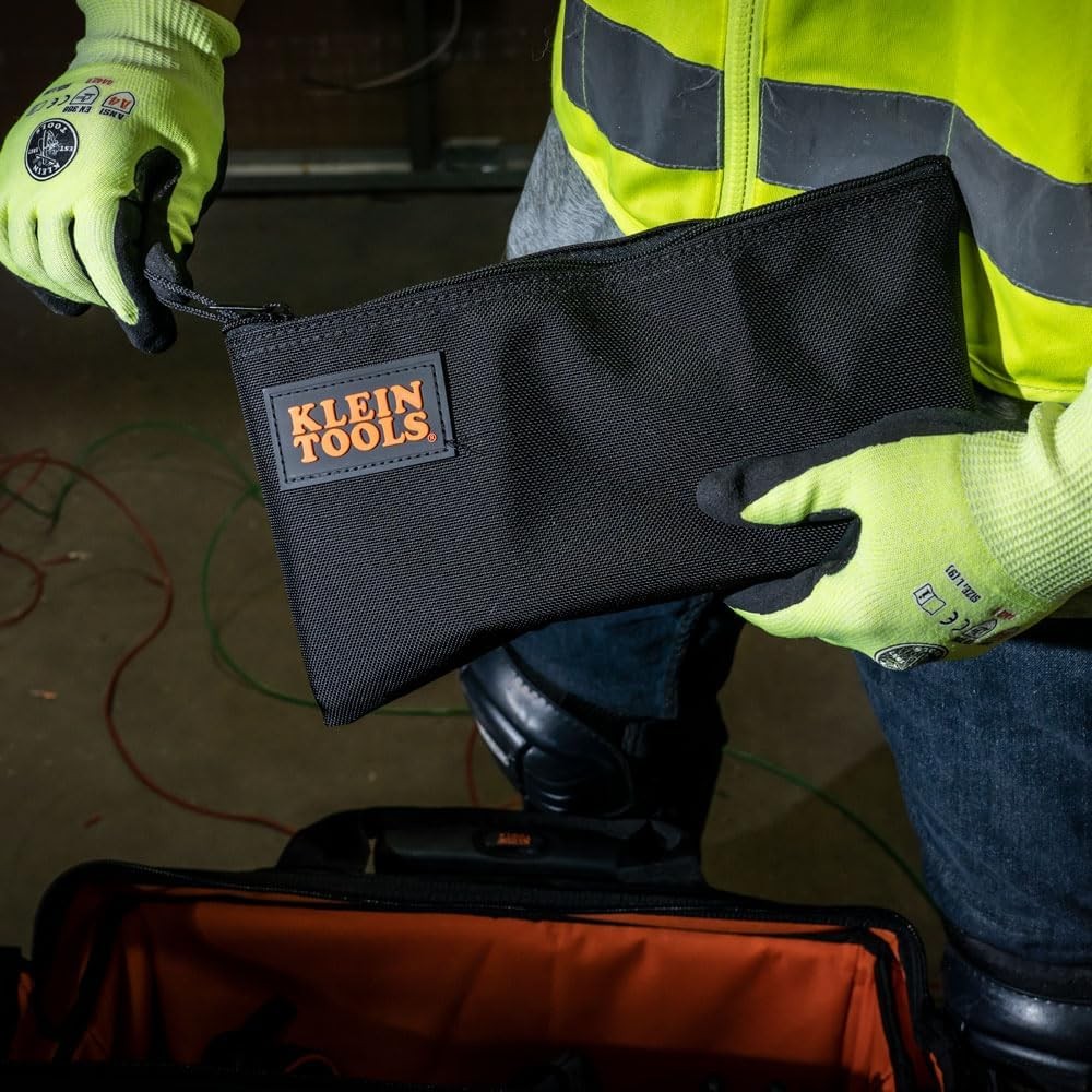 Klein Tools 5139B Zipper Bag, Cordura Nylon Tool Pouch 12-1/2-Inch, Black