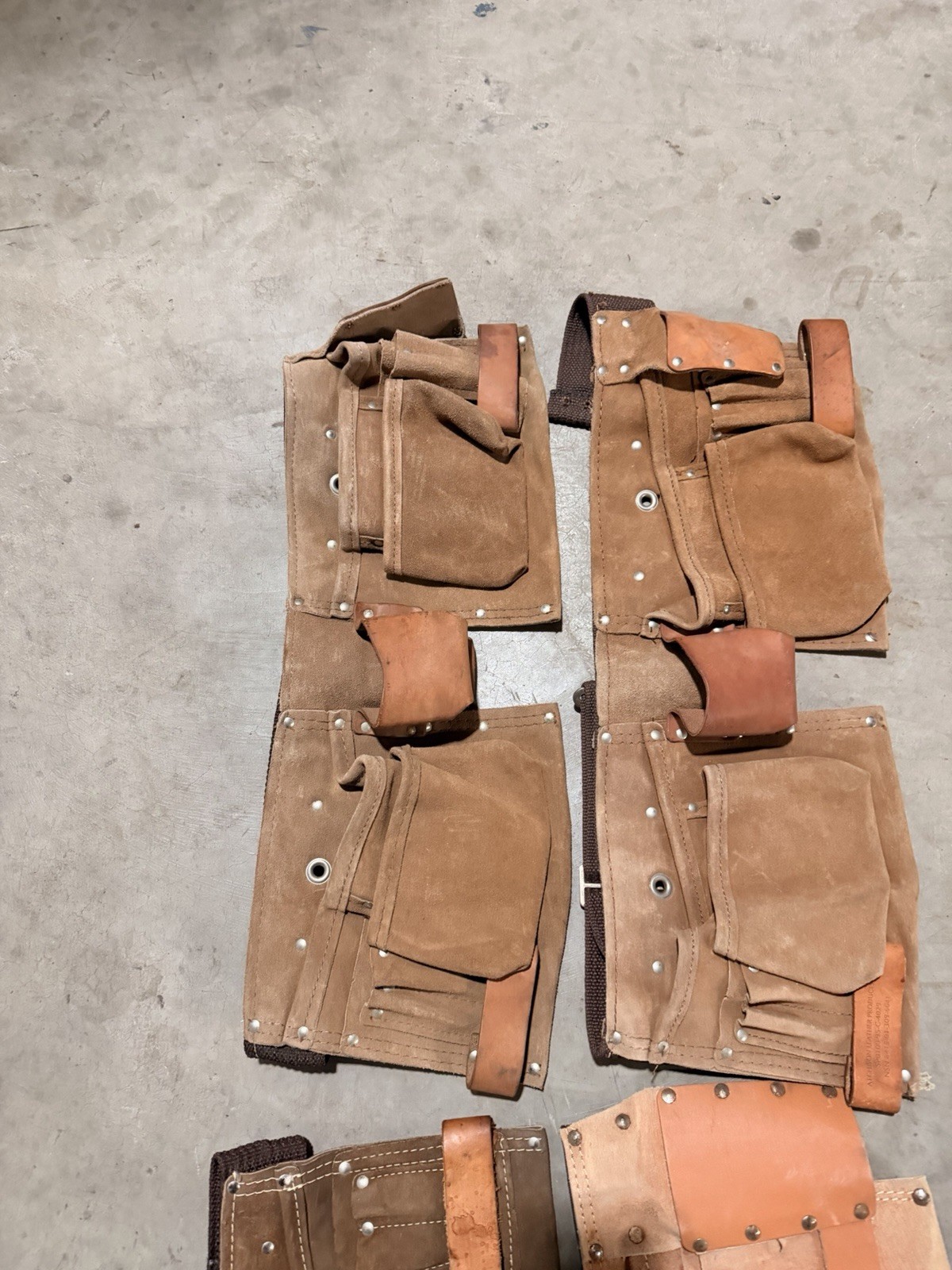Tool Belt Work Pouch B-283 Multi Pocket Leather Military Surplus (H3)