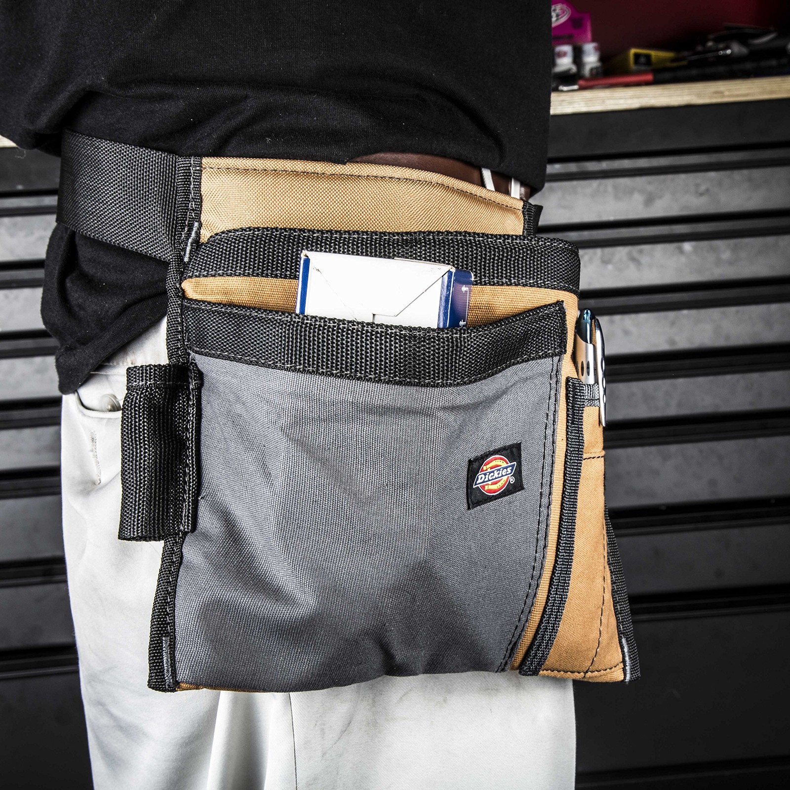 Dickies 5-Pocket Single Side Tool Belt Pouch/Work Apron for 1 Unit, Tan