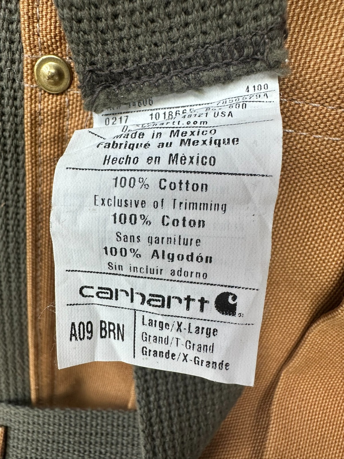Carhartt Size L/XL Duck Canvas Waist Apron Adjustable Tool Utility Belt Durable