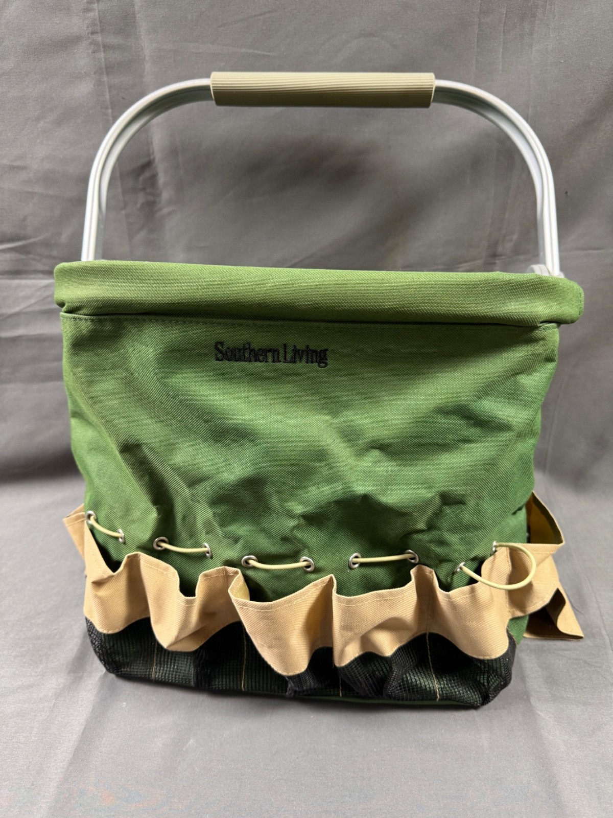 Southern Living Canvas Gardening Tool Caddy w Aluminum Handle / Caddy ONLY