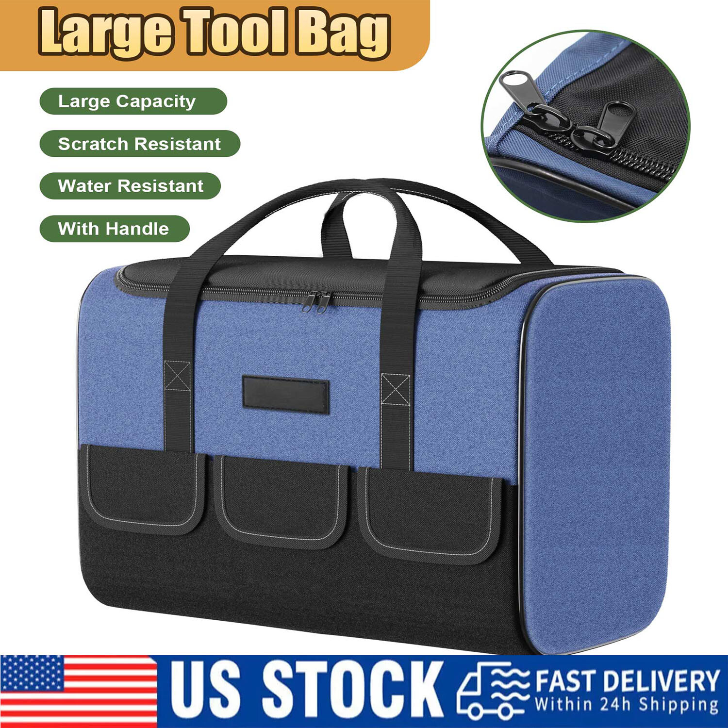 Tool Bag Heavy Duty Multifunctional Oxford Cloth Wear-resistant Multi-Pocket