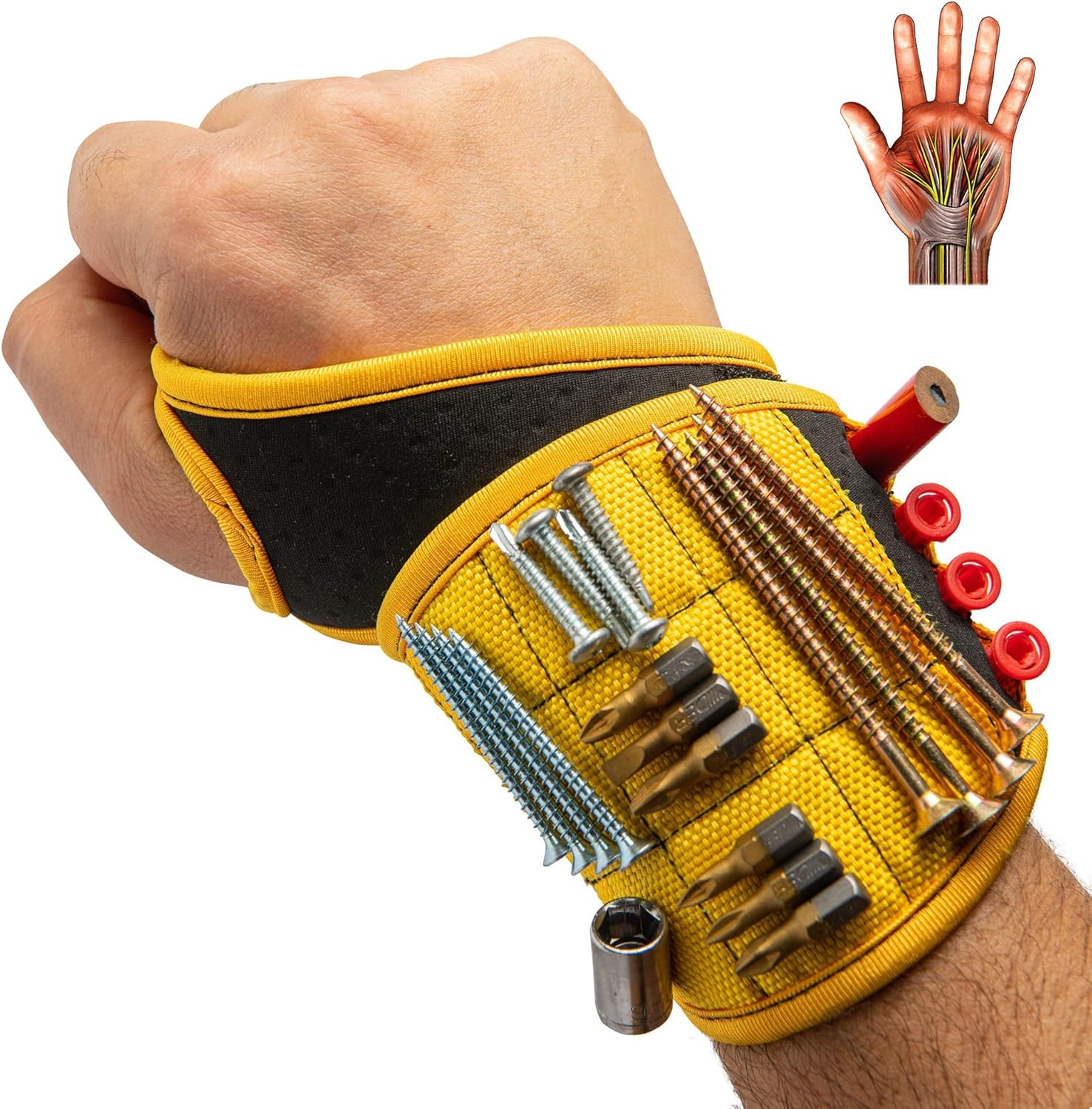 Magnetic Wristband for Tools Gift for Him Magnet Screw Holder Wrist Support Keep