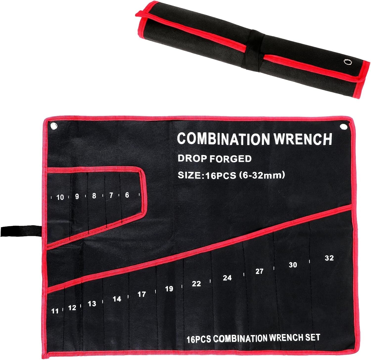 Wrench Roll Up Pouch Wrench Organizer Bag Wrench Tool Holder 15 Pockets