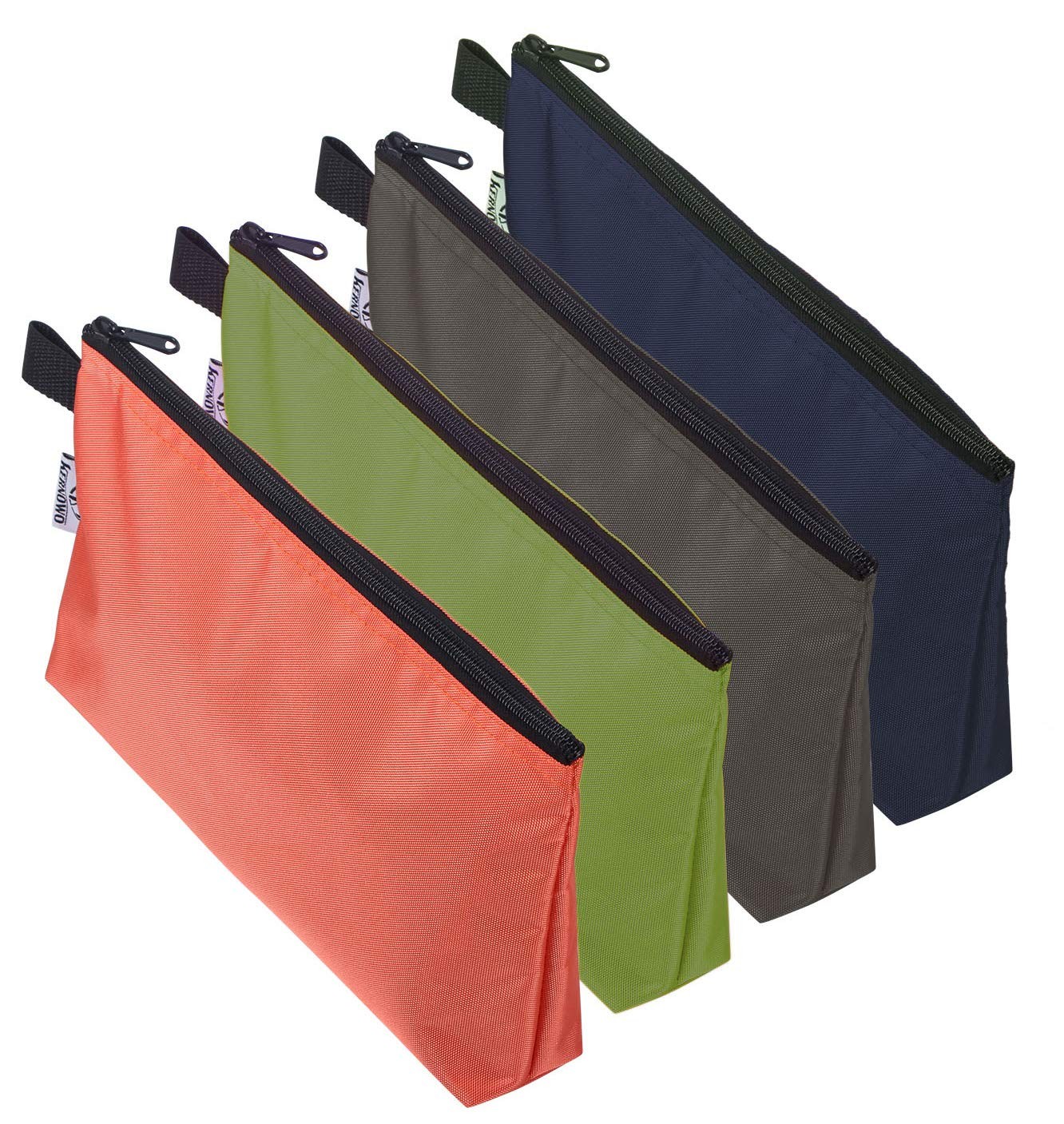 4 PCS Tool Pouches Zipper Bag 12.5x7x2 Inch Flat Bottom Storage Organizer