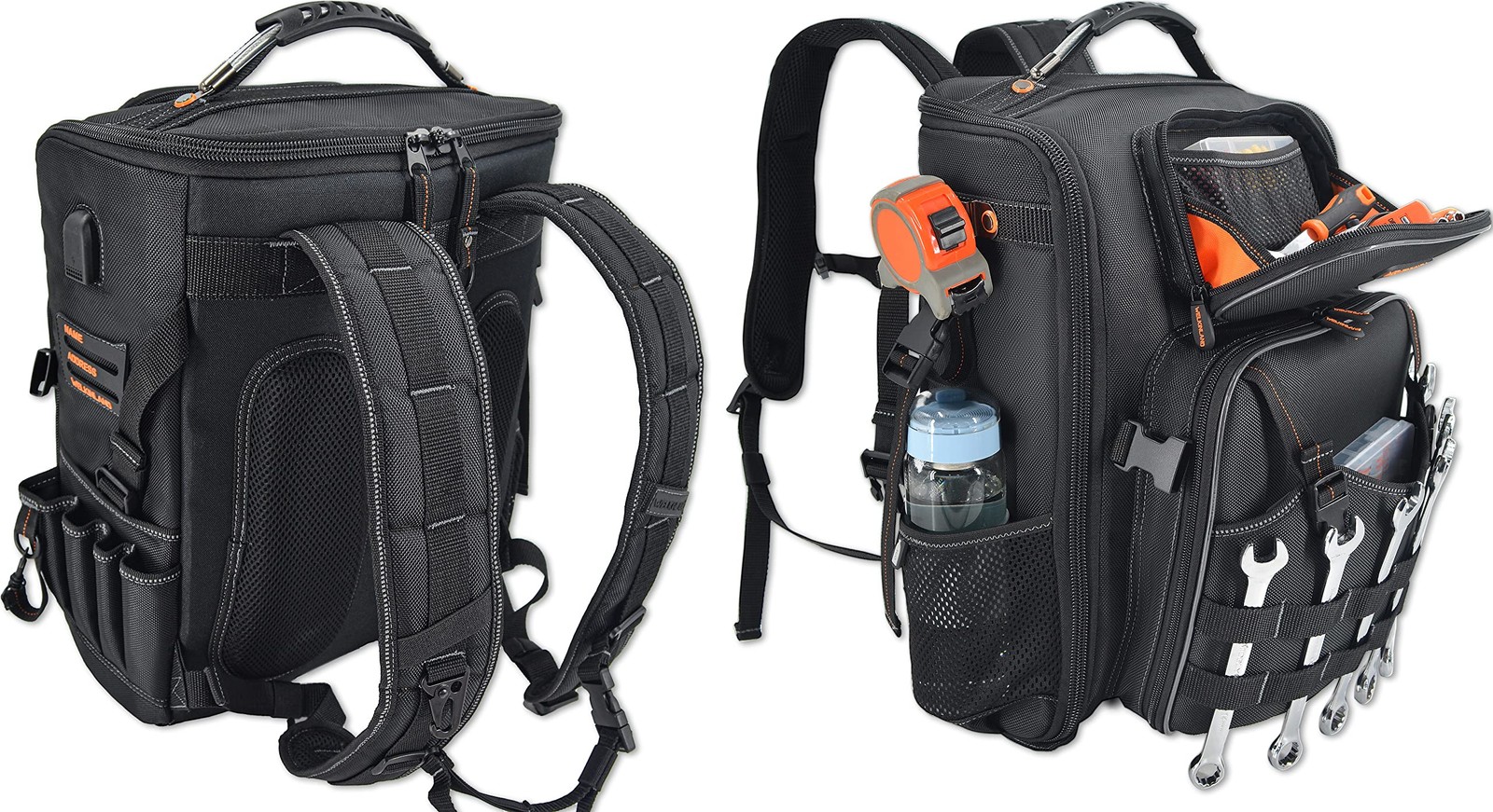 Full-Open Electrical Tool Backpack, Work Tool Backpack For Men