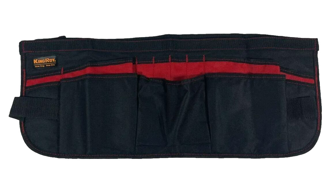 King Roy Adult Nylon 13-Pocket Super Waist Tool Apron Work Belt Black Red
