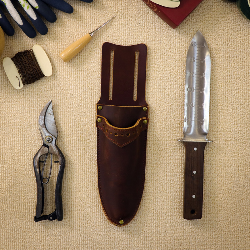 TOURBON Leather Garden Trowel Pruner Belt Holster Women/Men Utility Tools Sheath