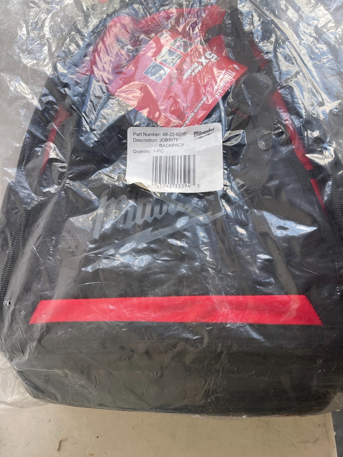 Milwaukee 48-22-8200 More Durable Backpack 1680D Ballistic Material Black New