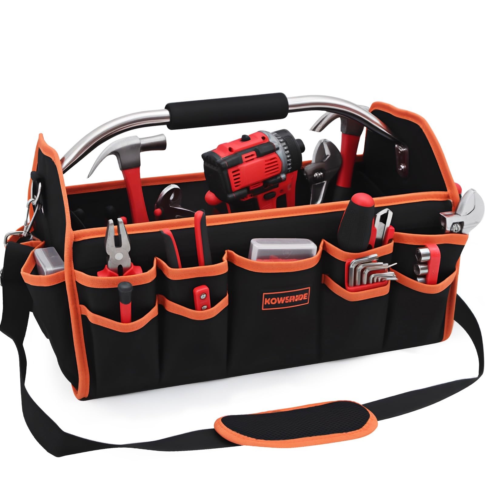 18 Inch Tool Bag, Electrician Tool Bag, Open Top Tool Bags, 26 Pockets Can Ho…
