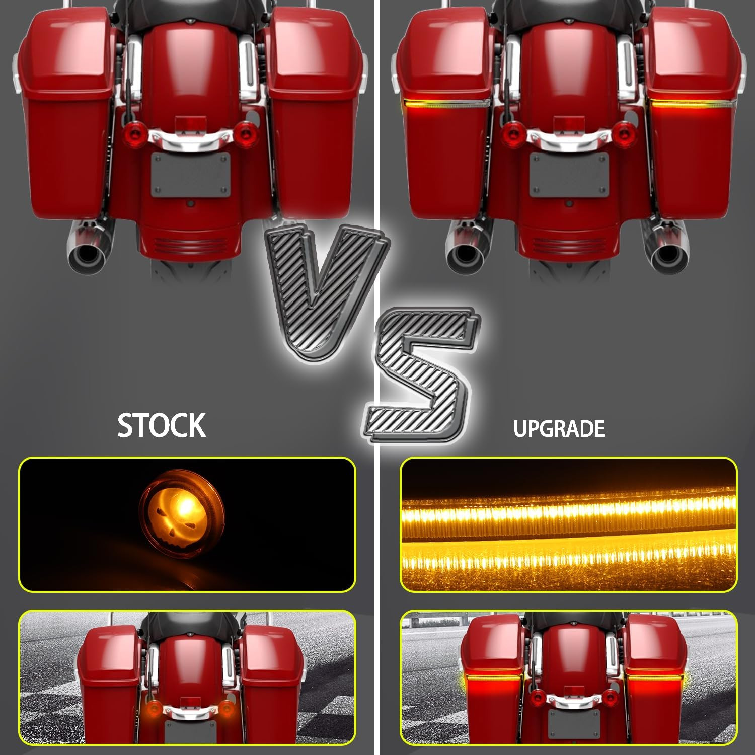 Saddle Bag LED Tail Lights Smoked Saddlebag Brake Running Light with Sequential