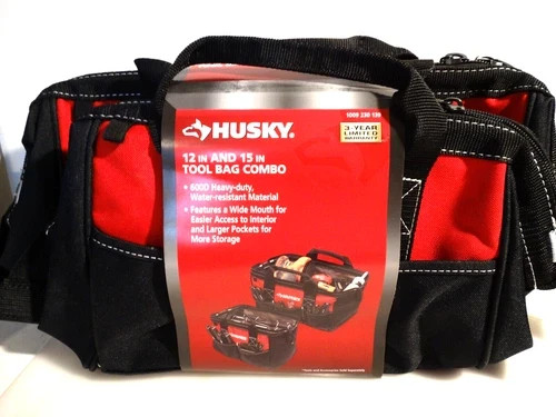 Husky 12 in. and 15 in. Tool Bag Combo – New – 1009230139