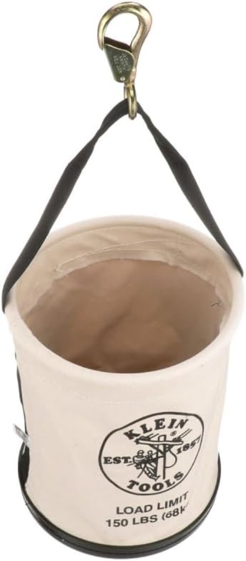 Canvas Bucket, All-Purpose Tool Bucket with Plastic Bottom with Drain Holes, …