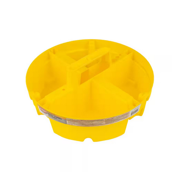 4-Compartment Bucket Stacker Organizer 10.25″ Yellow Tool Storage