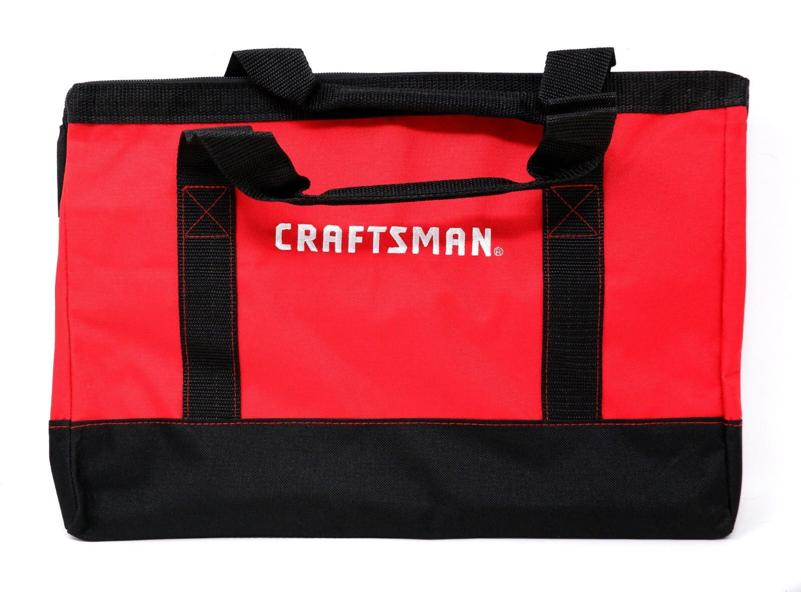 CRAFTSMAN V20 TOOL BAG 16×11.5×11″ RED W/BLACK, HOLDS UP TO 4 TOOLS +BATTS – NEW