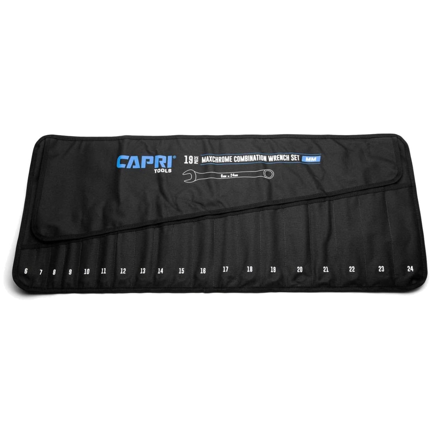 Metric Wrench Organizer with Double Stitched Handle
