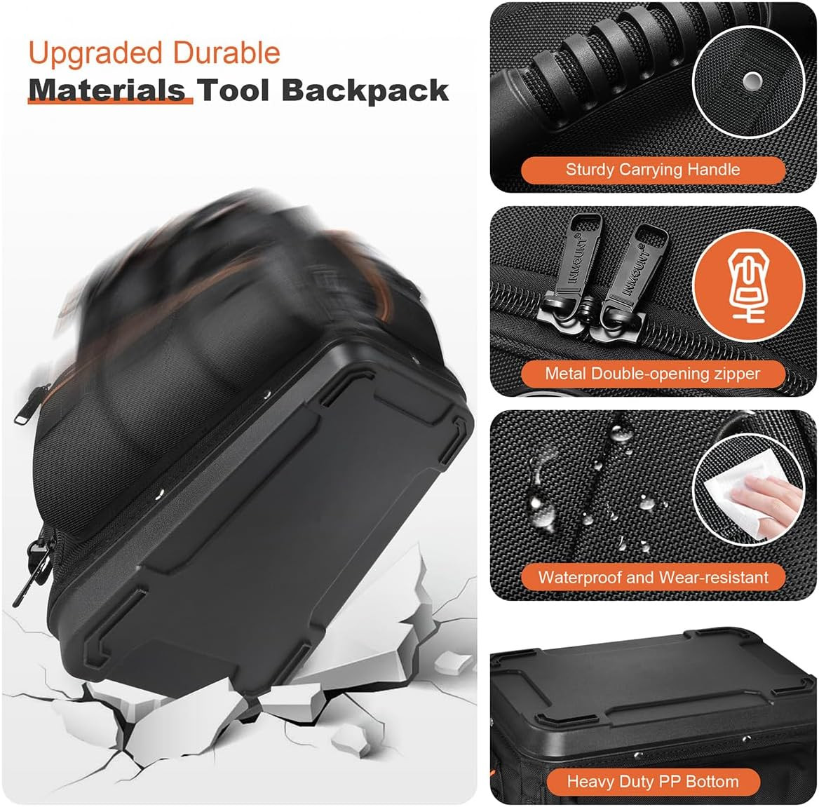 Heavy Duty Tool Backpack – Water-Resistant Organizer for Electricians