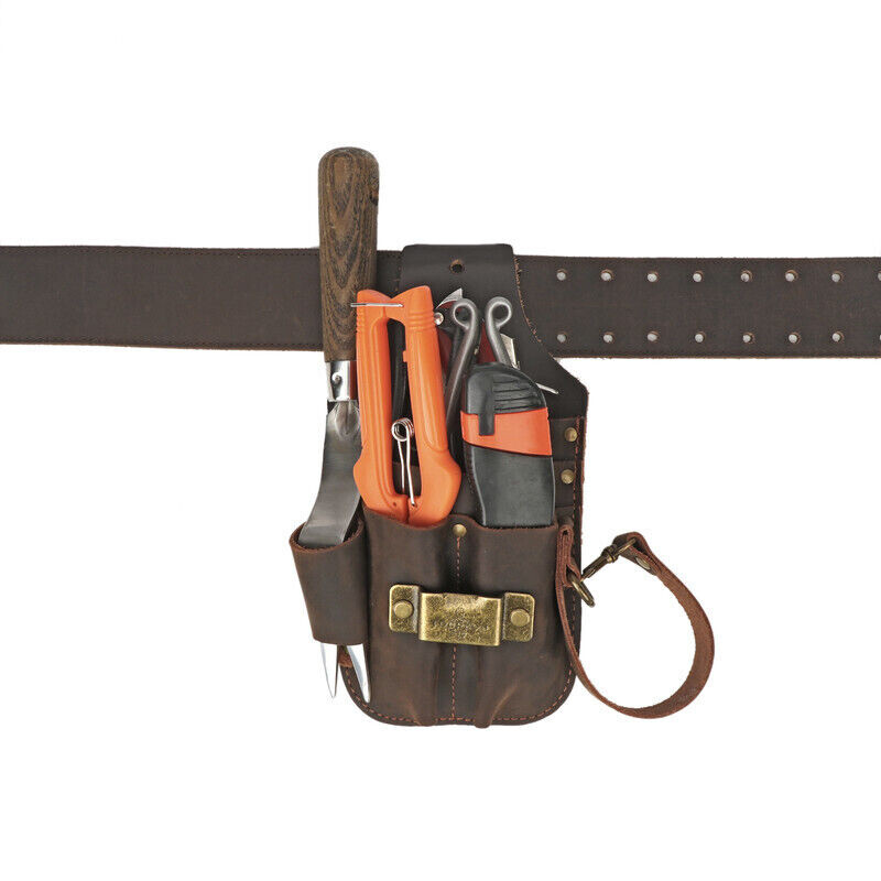 TOURBON Leather 5 in 1 Holster Electric Tape Thong Carry Tool Pouch Belt Holder