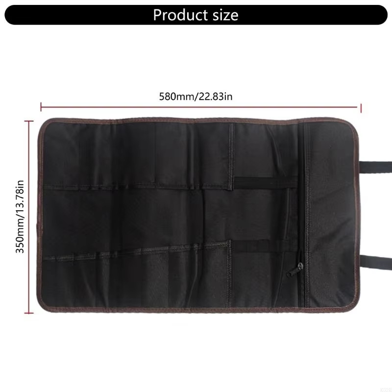 Multi-function Tool Roll Up Bag Canvas Wrench Pouch Organizer Bags w/22 Pocket