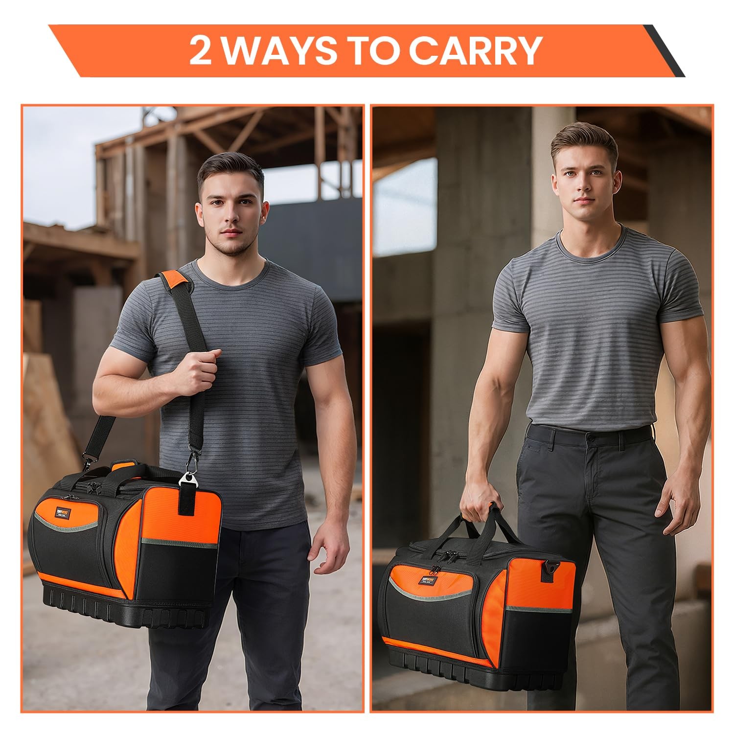 TUFFWORX Tool Bag, Large Tool Organizer Bag with 18 Pockets,15.7x 11.4x 9.8 i…