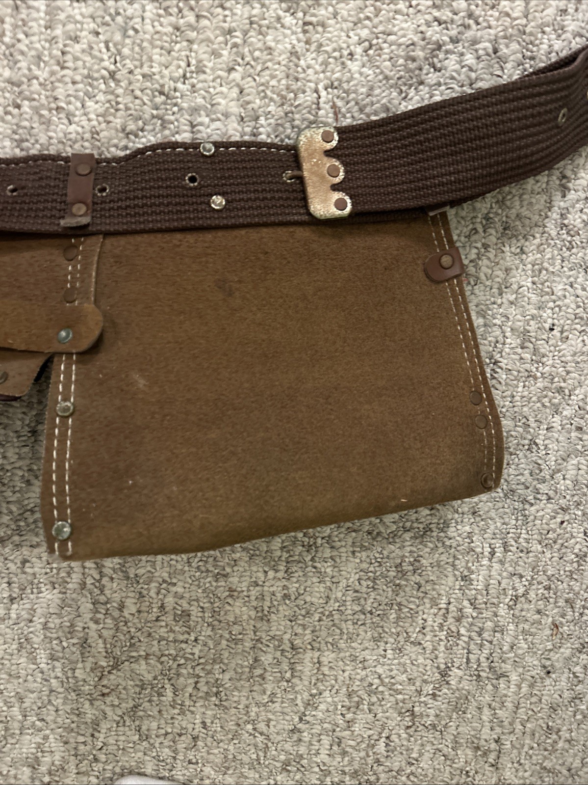 Sears Brown Leather Carpenter Tool Utility Belt Pouch Adjustable Stock 9-4515(C4
