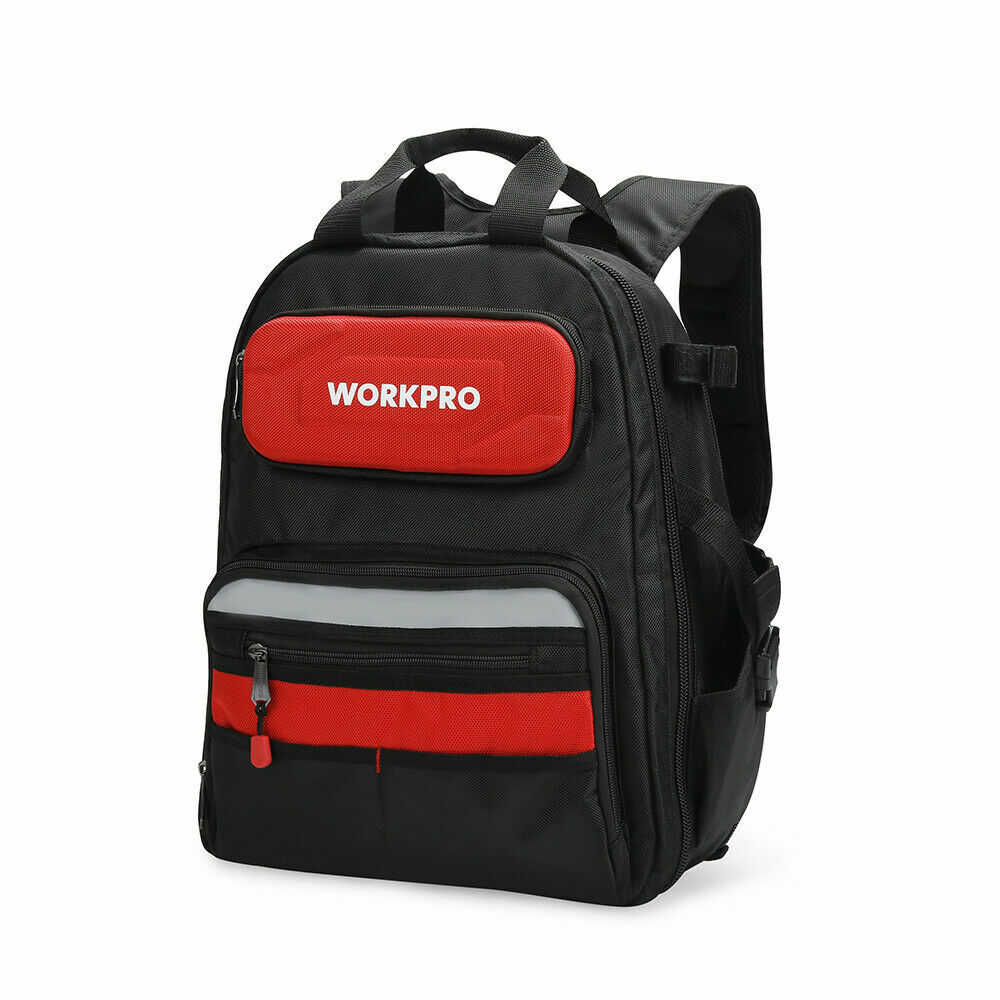 WORKPRO 17″Tool Backpack Duty Jobsite Tool Bag Handbag Tool Organizer w/ Molded