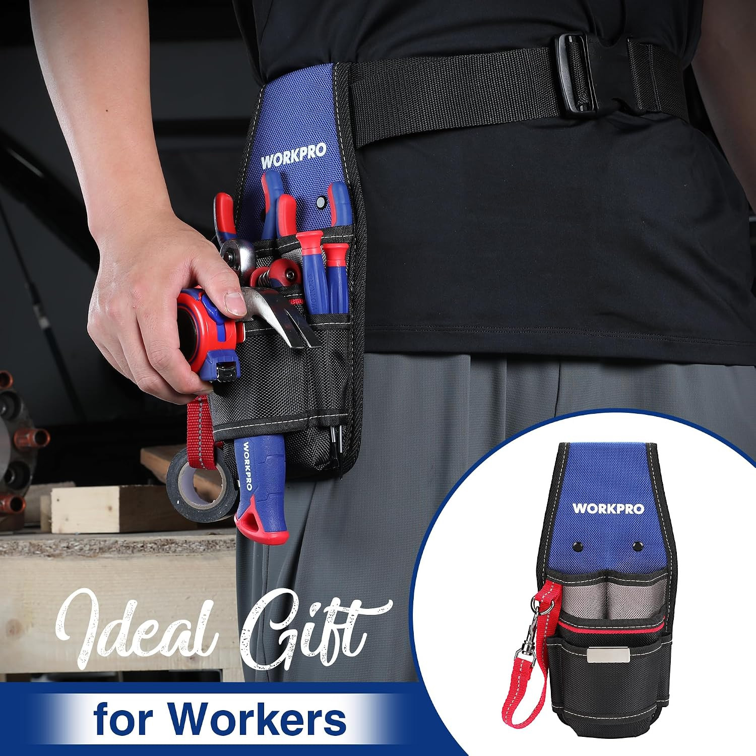 Small Electrician Tool Pouch, Compact Durable Tool Bag with Multiple Po