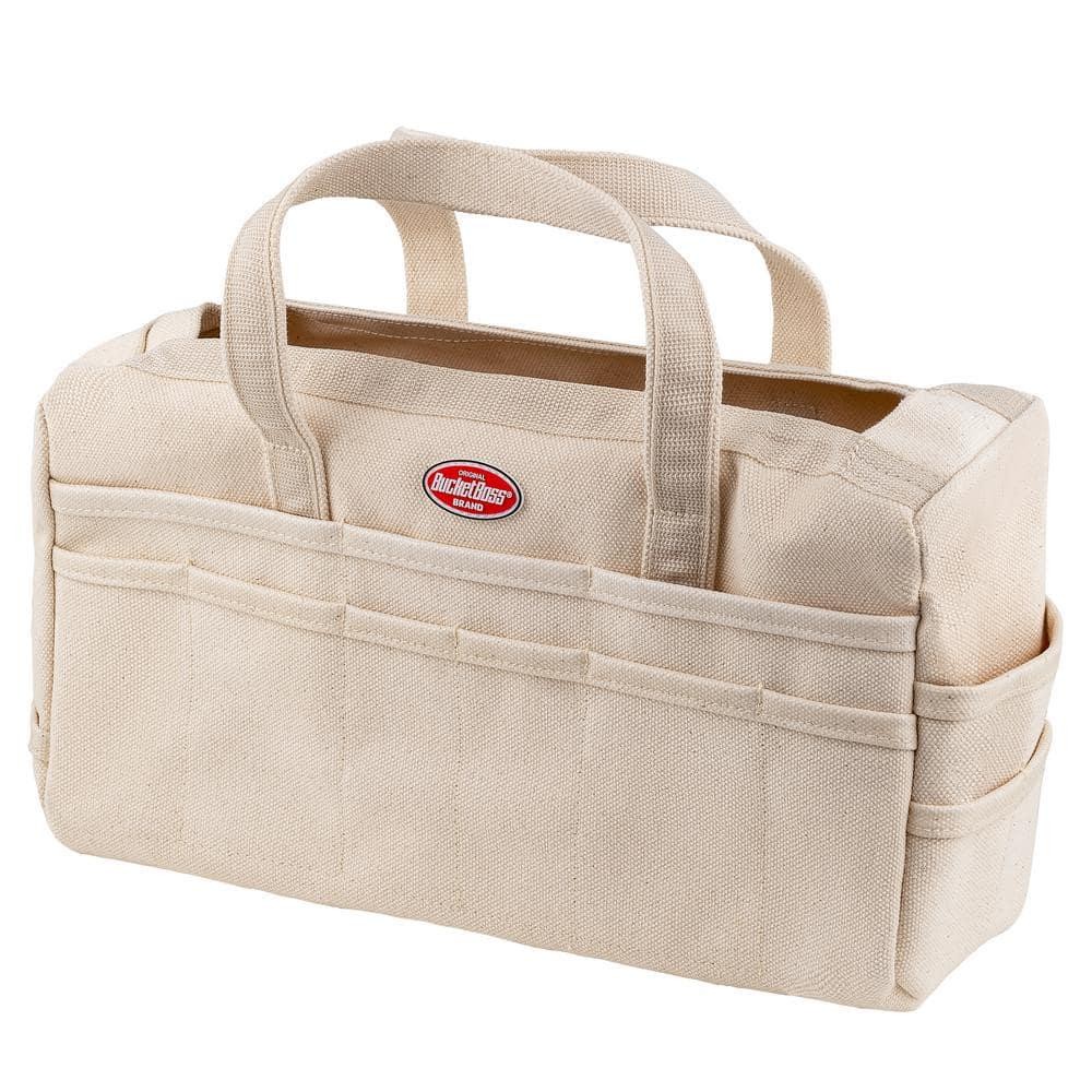 Tool Bag Canvas Heavy Duty 17 Inch Tote with 30 Pockets Waterproof Beige Rigger