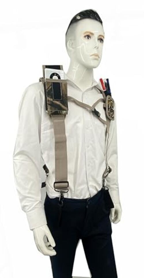 Tool Belt Suspenders for Work Belt Heavy Duty Padded with Magnetic Camouflage