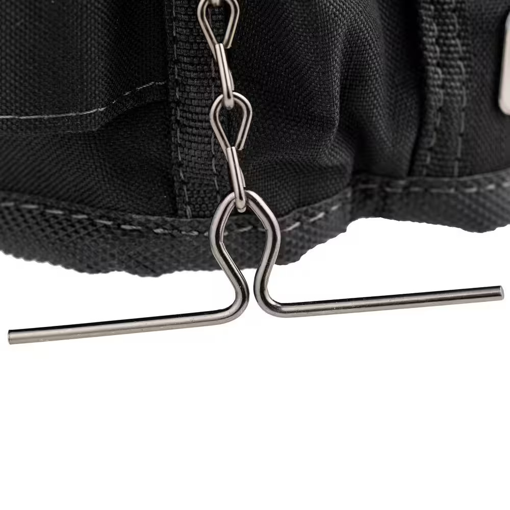 10 In. Open Top Tool Tote Utility Pouch Bag with Black Finish and 13 Total Pocke