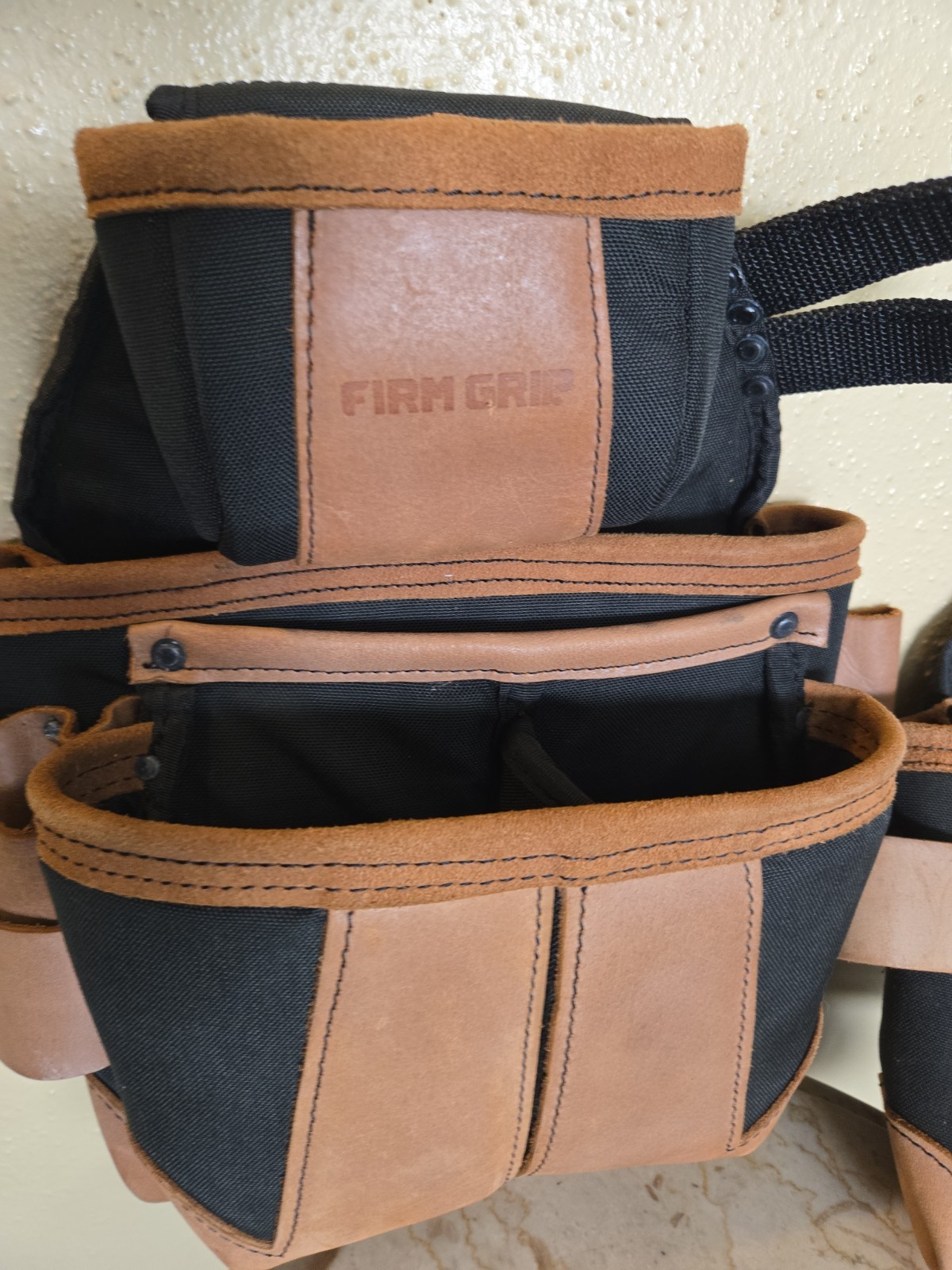 FIRM GRIP Build-A-Rig Hybrid Leather/Nylon Framer Set Of 2 Tool Pouches