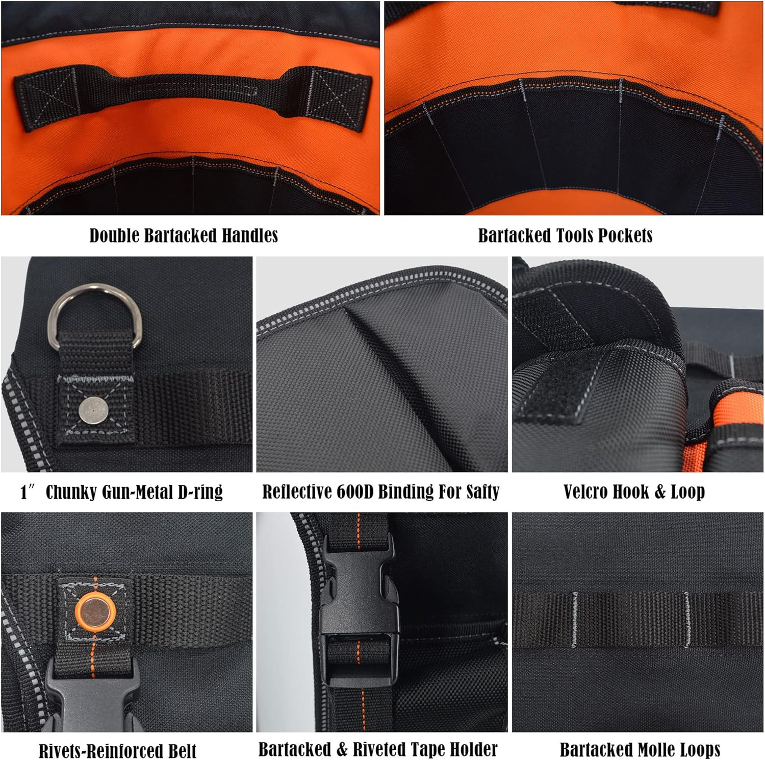 5 Gallon Bucket Tool Organizer, 47-Pocket 15L Bucket Tool Bag | Heavy-Duty Bucke