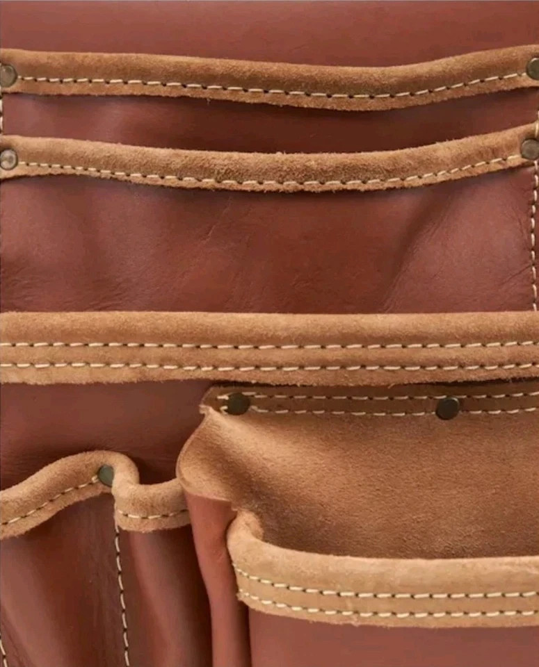 NEW Masters McGuire-Nicholas 1DM-527-M-2 Brown Leather Rig Tool Belt 52.5″ 2-Bag
